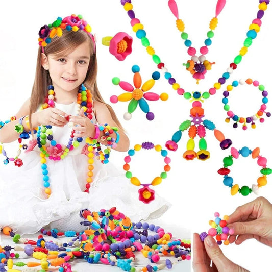 DIY-Bausatz für Armbänder und Halsketten - pädagogische Schmuckblöcke für Kinder
