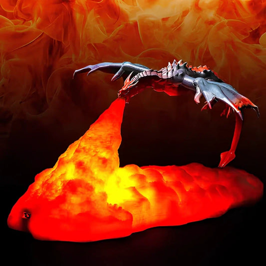 Drachenflammen-Nachtlicht - 3D-gedruckte LED-Lampe