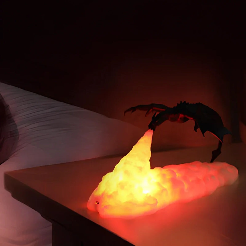 Drachenflammen-Nachtlicht - 3D-gedruckte LED-Lampe
