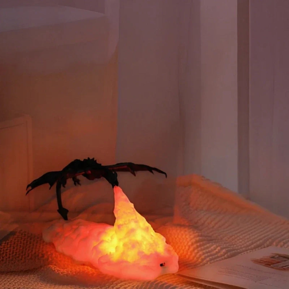 Drachenflammen-Nachtlicht - 3D-gedruckte LED-Lampe