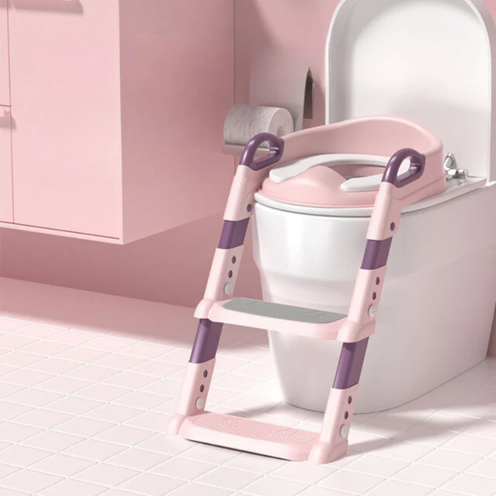 Faltbare Töpfchentrainingsleiter - Kleinkind-Toilettensitz mit Kletterstufen für Kinder