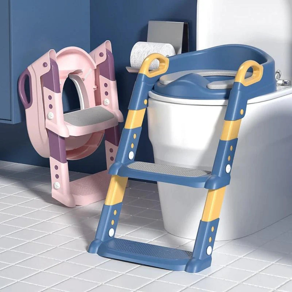 Faltbare Töpfchentrainingsleiter - Kleinkind-Toilettensitz mit Kletterstufen für Kinder