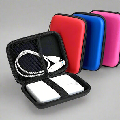 Festplatten-Schutzhülle - kratzfest mit Kabeltasche