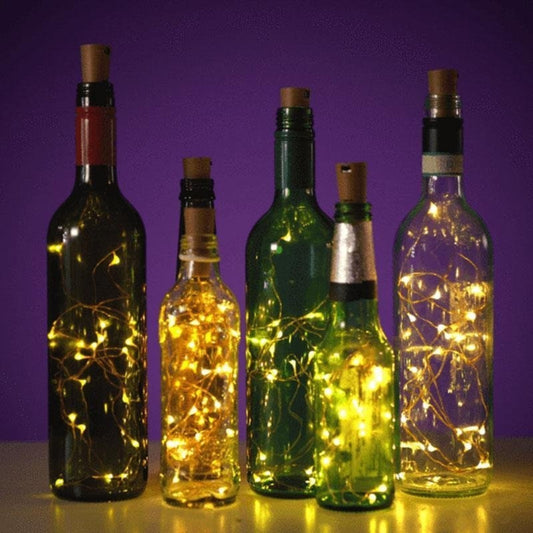 DIY-Flaschenlichter - batteriebetriebene Lichterkette für romantisches Glühen