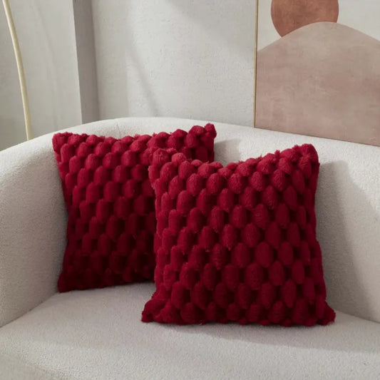 Flauschig weiches Kissen - Quadratisches Dekokissen mit Plüschbezug
