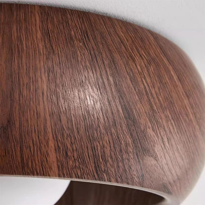 Gebogene LED-Deckenleuchte - Realistischer Holz-Look mit warmem Umgebungslicht