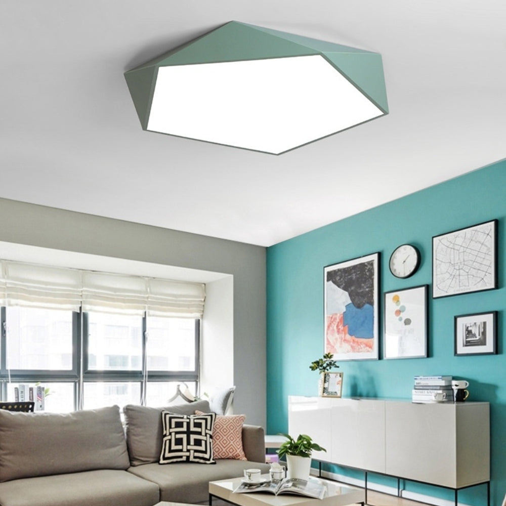 Kompakte Geometrische Deckenleuchte – LED Oberflächenbeleuchtung mit Linse