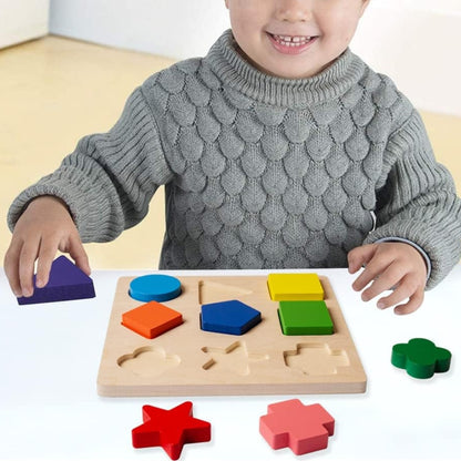 Geometrische Form Puzzle - frühes Lernen Feinmotorische Fähigkeiten Spielzeug für Kinder