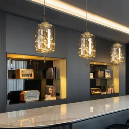 Glas-Pendelleuchte mit Warmem Licht – LED mit Verstellbarem Kabel