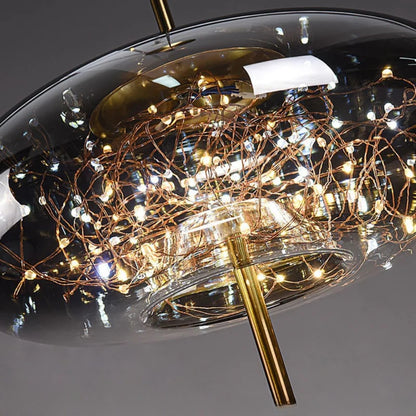 Glas-Pendelleuchte mit Warmem Licht – LED mit Verstellbarem Kabel