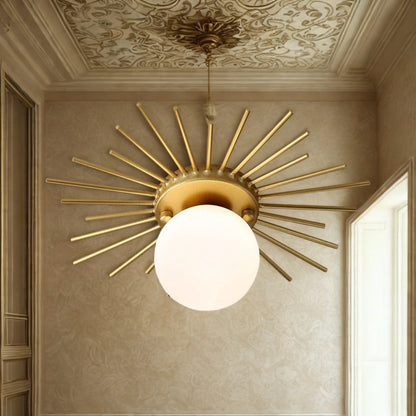 Goldene Deckenleuchte - Sternform aus der Mitte des Jahrhunderts