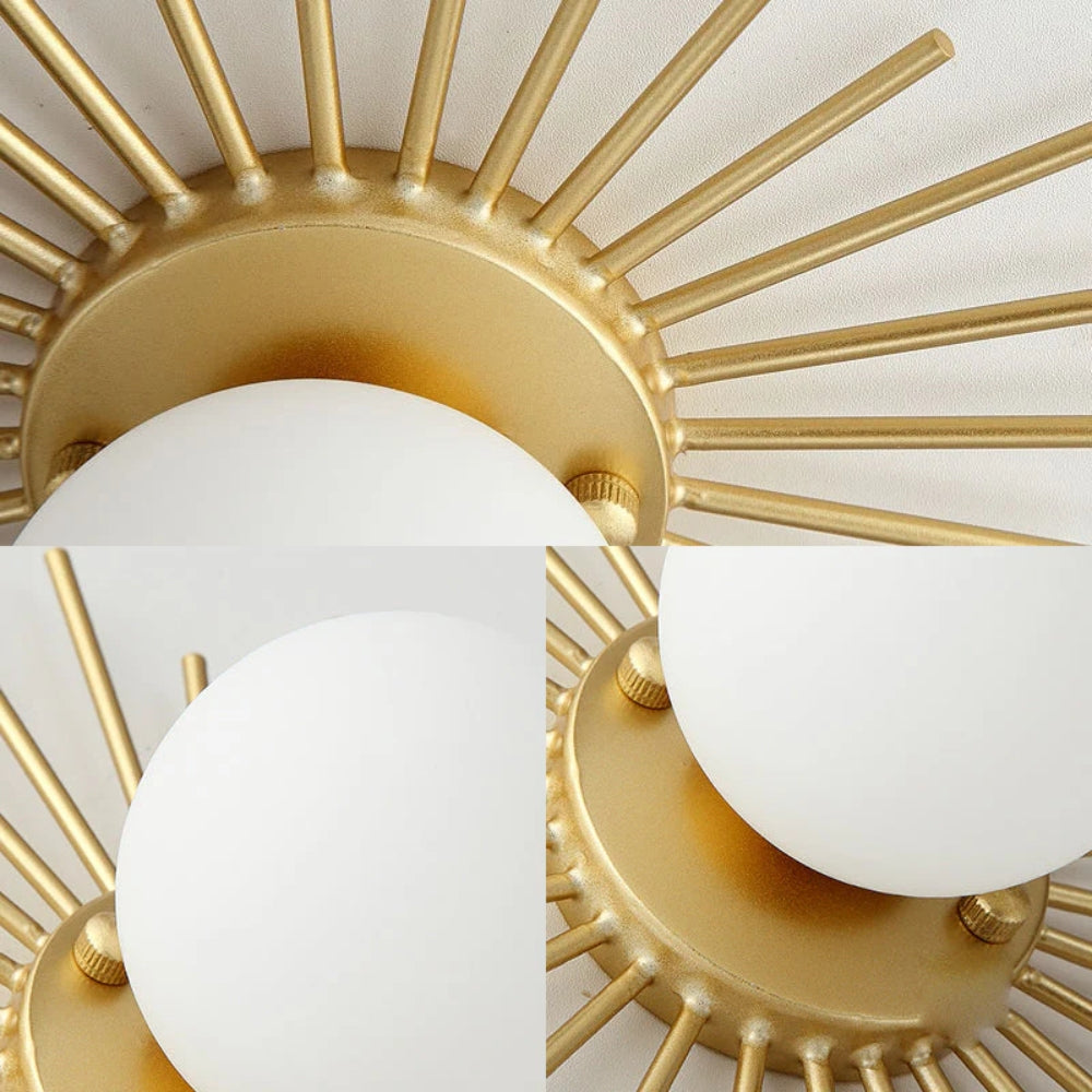 Goldene Deckenleuchte - Sternform aus der Mitte des Jahrhunderts