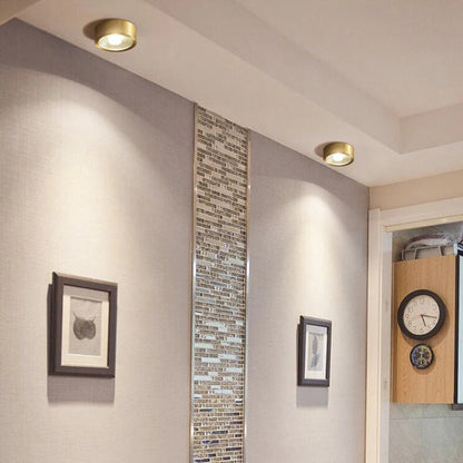 Goldene Deckenleuchte – Rundes Kompaktlicht