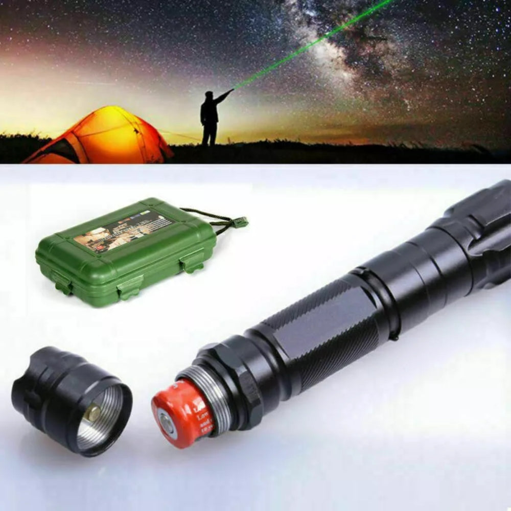 Grüner Laserstift mit großer Reichweite - wiederaufladbar mit Anti-Rutsch-Griff