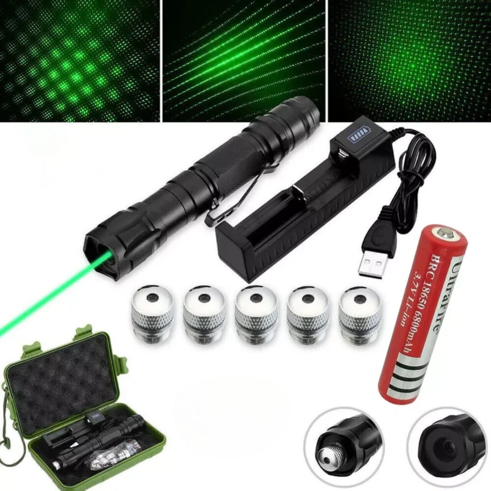 Grüner Laserstift mit großer Reichweite - wiederaufladbar mit Anti-Rutsch-Griff