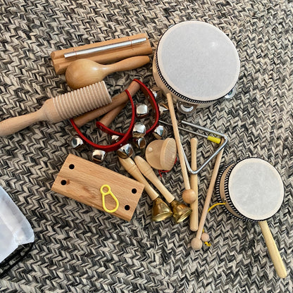 Hölzernes Musikset - 10-teiliges Rhythmusinstrumente-Spielzeug für Kinder