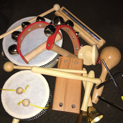 Hölzernes Musikset - 10-teiliges Rhythmusinstrumente-Spielzeug für Kinder