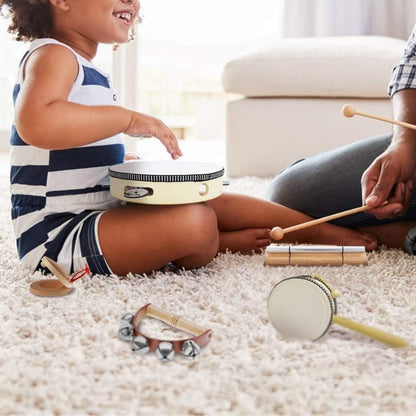 Hölzernes Musikset - 10-teiliges Rhythmusinstrumente-Spielzeug für Kinder
