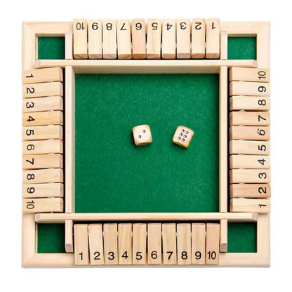 Hölzernes Shut the Box Würfelspiel - Interaktives Lernspielzeug für Kinder