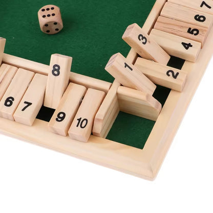 Hölzernes Shut the Box Würfelspiel - Interaktives Lernspielzeug für Kinder