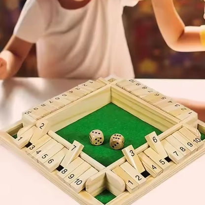 Hölzernes Shut the Box Würfelspiel - Interaktives Lernspielzeug für Kinder