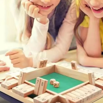 Hölzernes Shut the Box Würfelspiel - Interaktives Lernspielzeug für Kinder