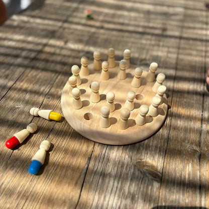 Holz-Memory-Puzzle-Spiel - Farbzuordnungsspielzeug für Kinder