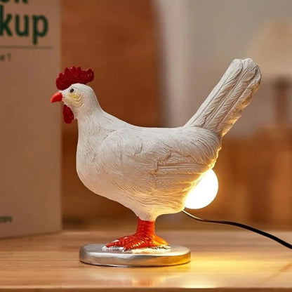 Huhn-mit-Ei-Design-Tischlampe – Warmweißes Umgebungslicht