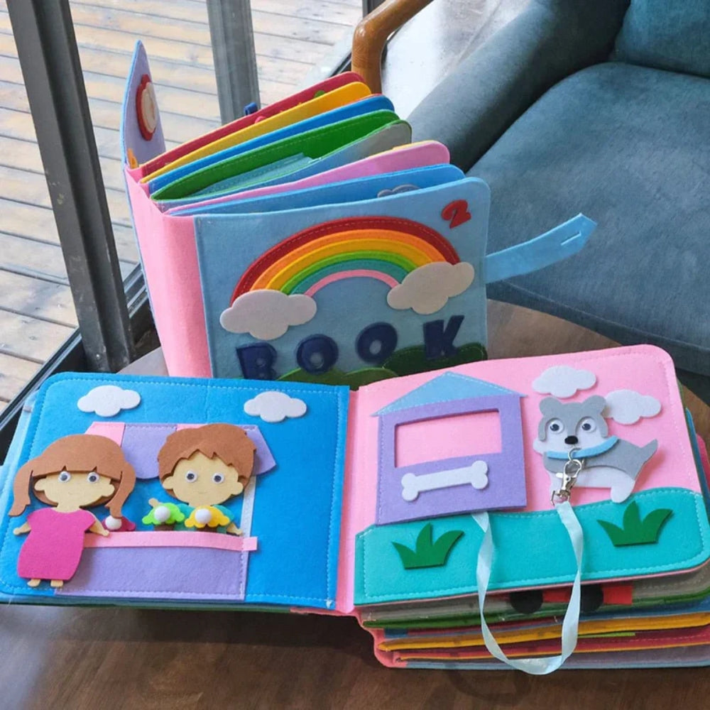 Interaktives Filzgeschichtenbuch - Lehrbücher mit 16 Aktivitäten in einem für Kinder