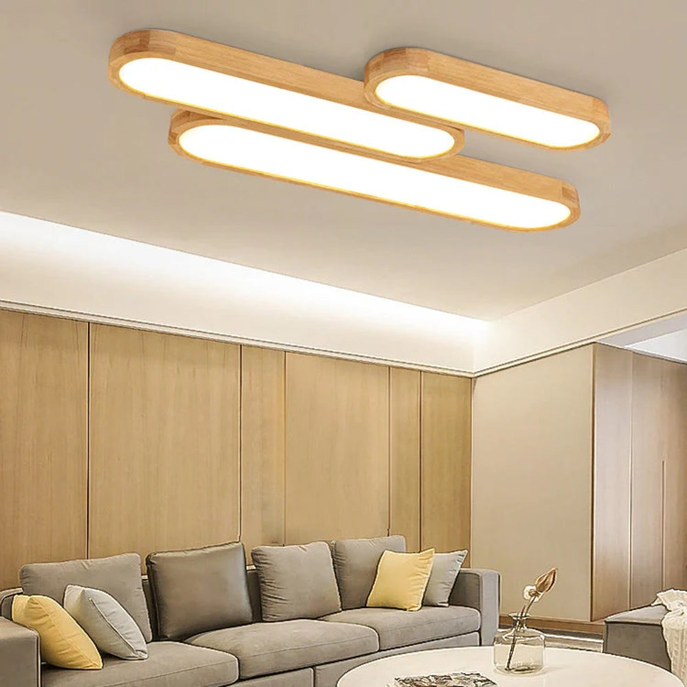 Japanische Deckenleuchte mit LED-Flachmontage – Dreifarbige Dimmbar Lampe