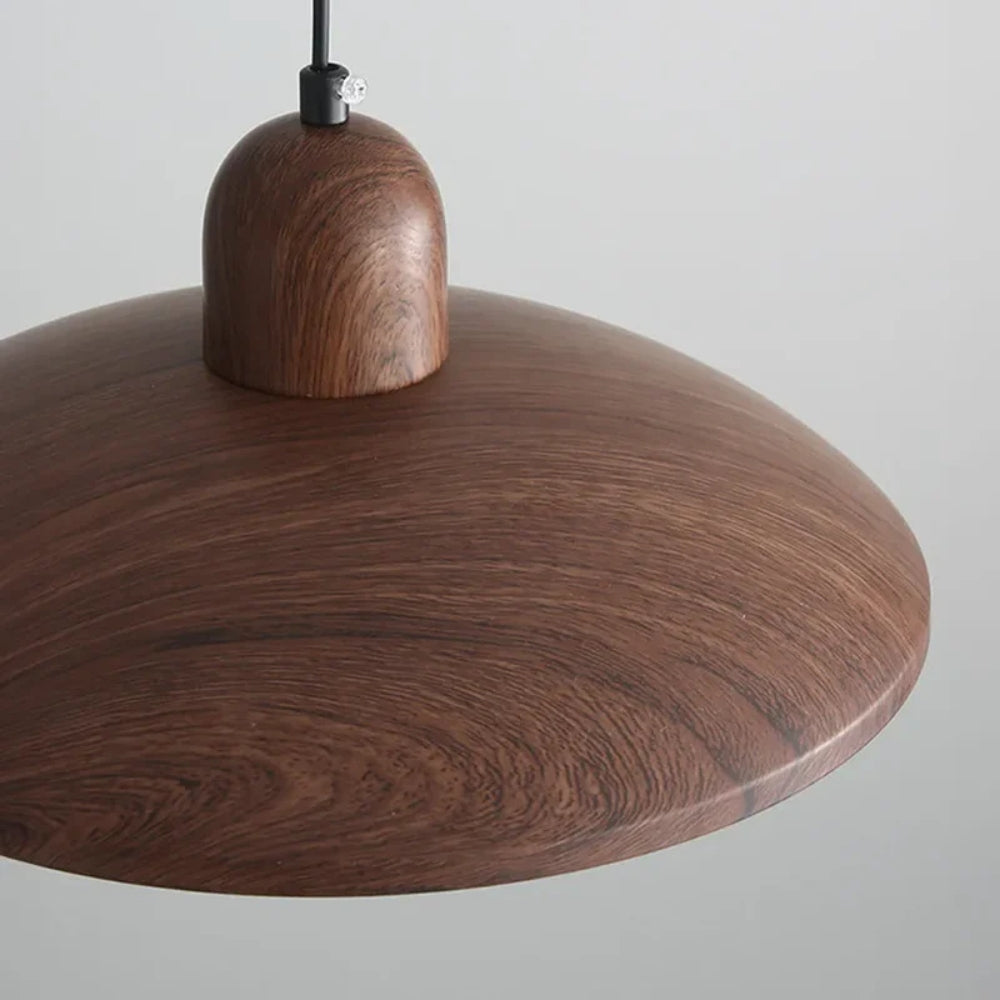 Japanische Wabi-Sabi-Pendelleuchte – Warmes LED-Licht mit Walnussoptik
