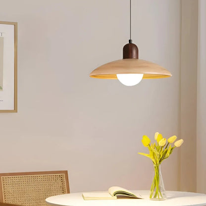 Japanische Wabi-Sabi-Pendelleuchte – Warmes LED-Licht mit Walnussoptik