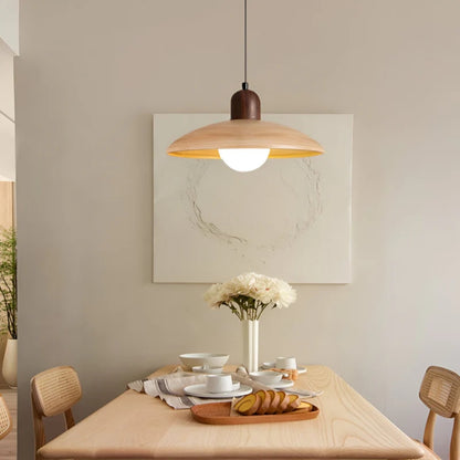 Japanische Wabi-Sabi-Pendelleuchte – Warmes LED-Licht mit Walnussoptik