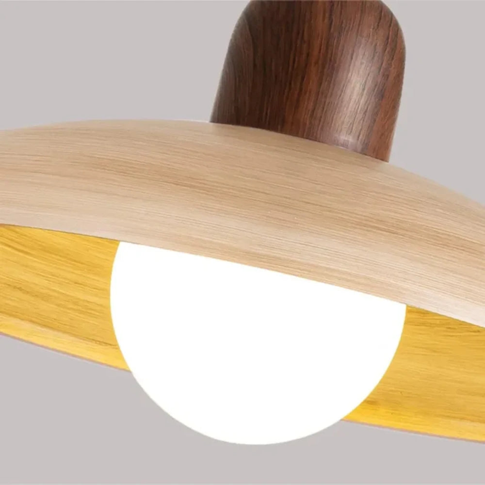 Japanische Wabi-Sabi-Pendelleuchte – Warmes LED-Licht mit Walnussoptik