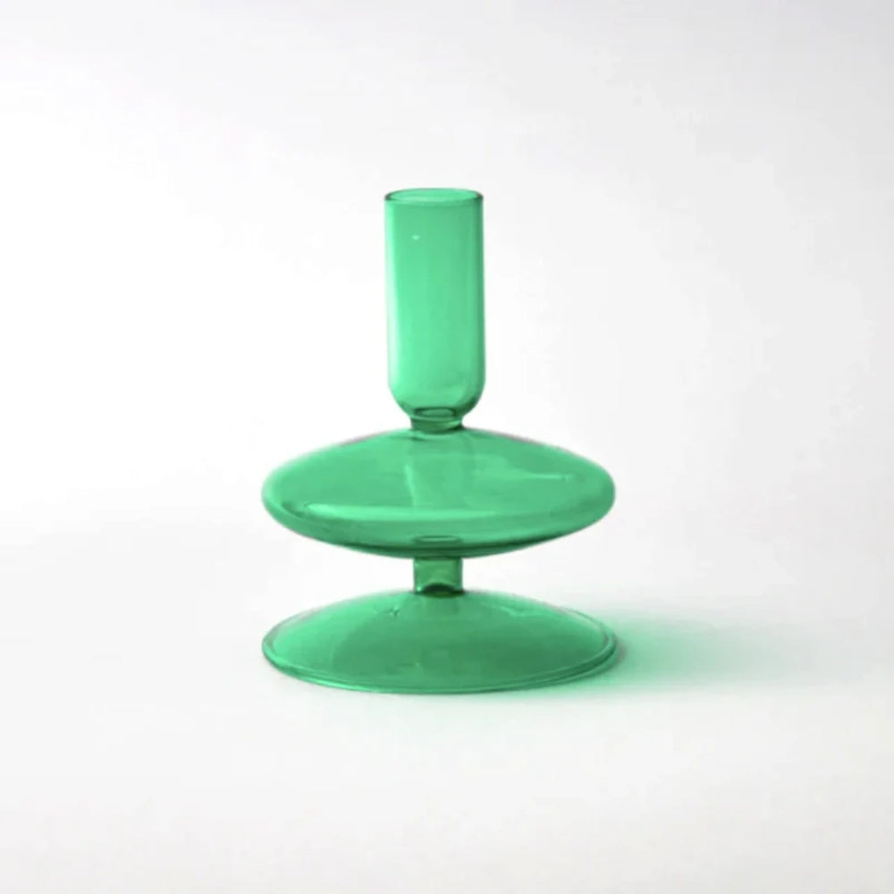Kerzenständer aus Glas - Bunte Formen mit Retro-Appeal