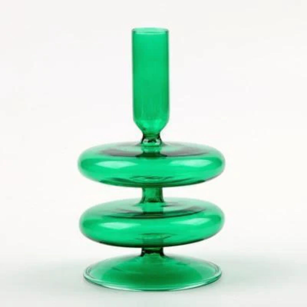 Kerzenständer aus Glas - Bunte Formen mit Retro-Appeal