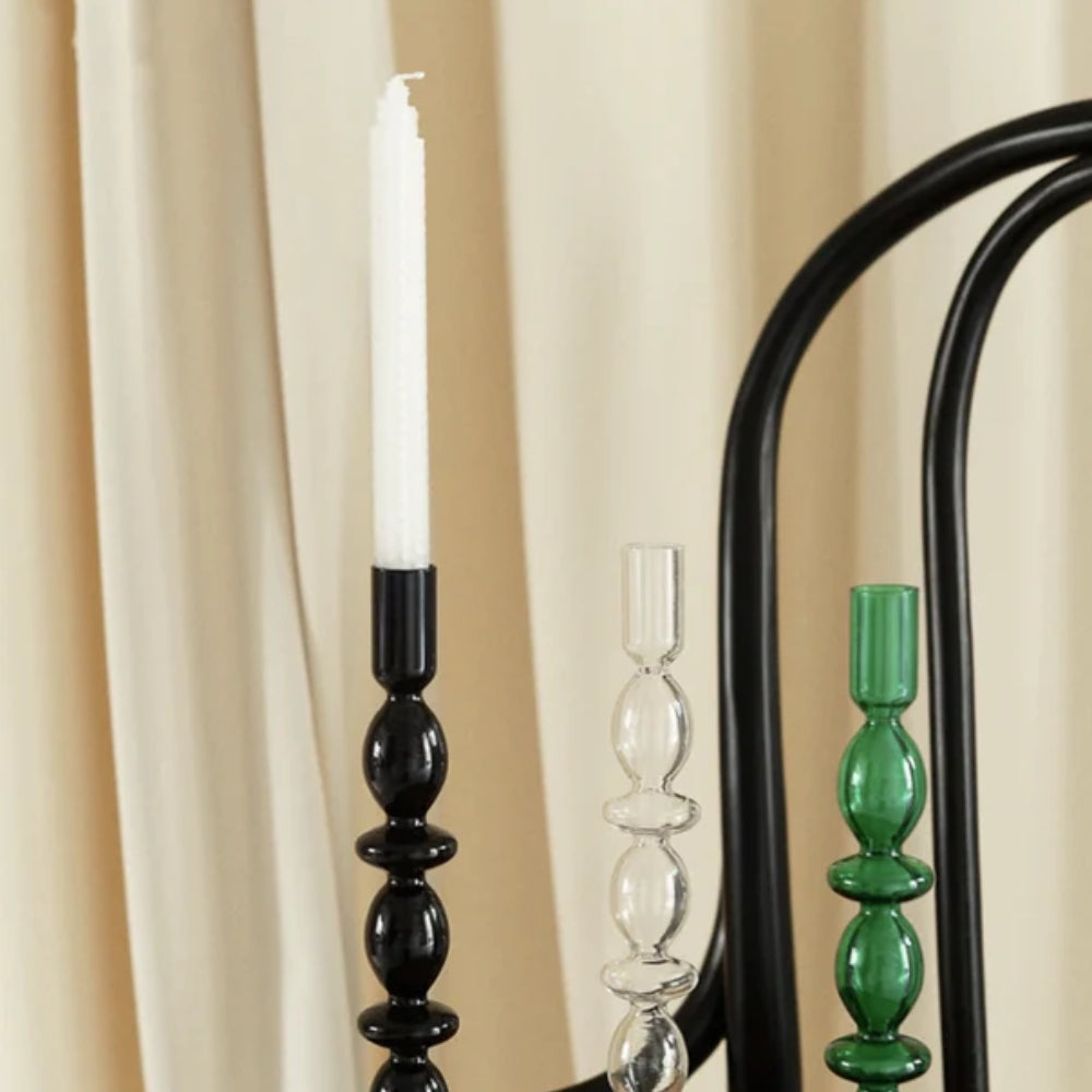 Kerzenständer aus Glas - Bunte Formen mit Retro-Appeal