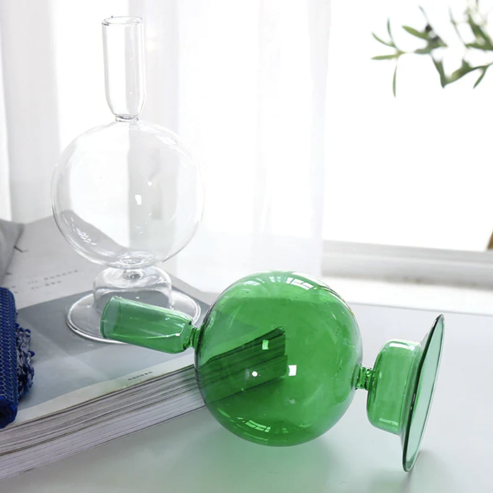 Kerzenständer aus Glas - Bunte Formen mit Retro-Appeal
