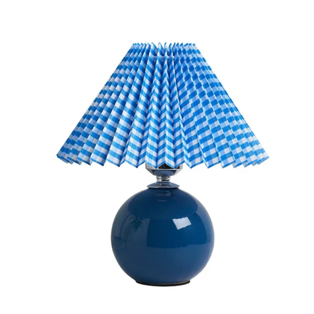Klassische Vintage-Tischlampe – LED-kompatibel mit Plissee-Lampenschirm