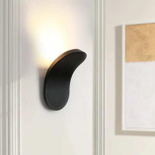 Kompakte Ovale Wandleuchte – LED-Wandleuchte mit Schwarzer oder Weißer Oberfläche
