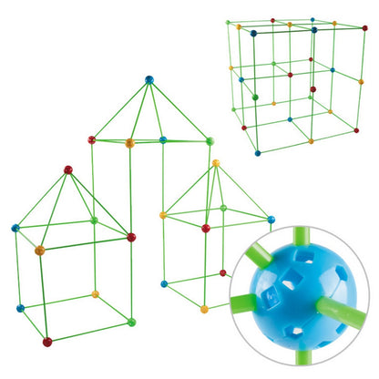 Kreativer Fort-Baukasten - 100-teiliges Konstruktionsspielzeug-Set für Kinder