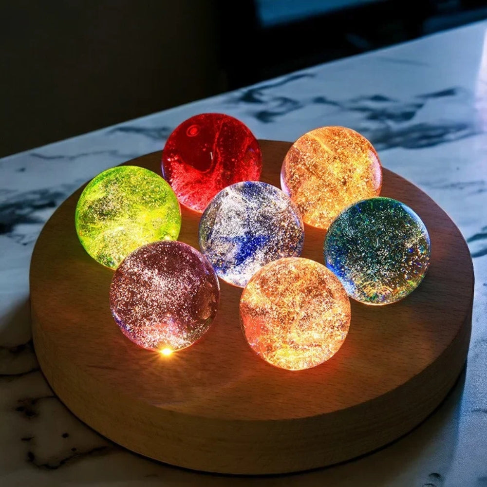 Kristall Galaxie Kreisel Satz - 7-farbige Lichtkugeln auf USB-Basis