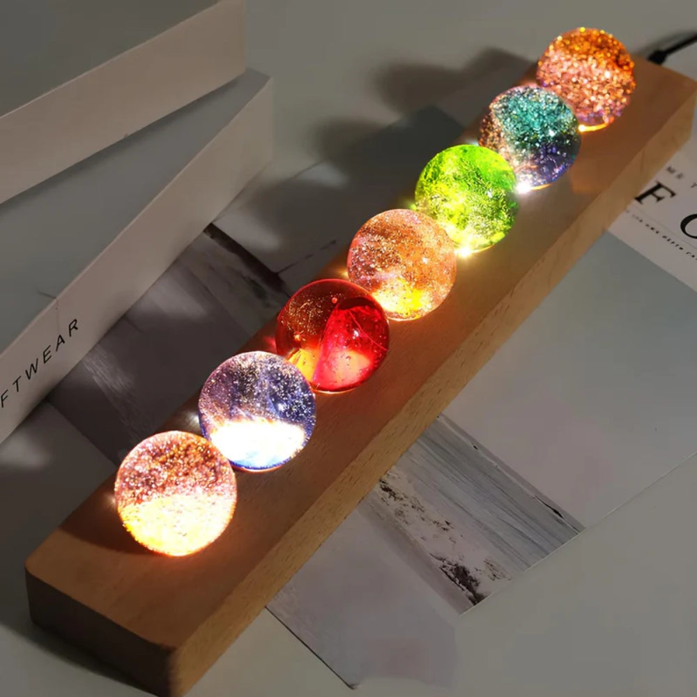 Kristall Galaxie Kreisel Satz - 7-farbige Lichtkugeln auf USB-Basis