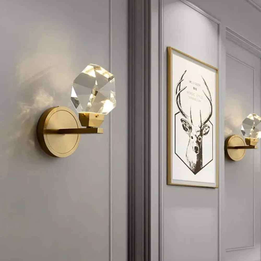 Kristallinspirierte Pendel- und Wandleuchte - stilvolle Doppelbeleuchtung