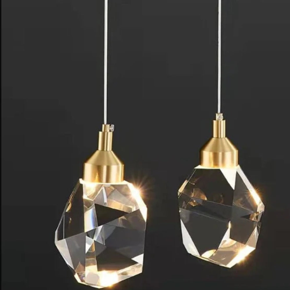 Kristallinspirierte Pendel- und Wandleuchte - stilvolle Doppelbeleuchtung