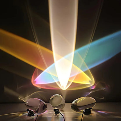 Kristallklare Tischlampe – Ovales Glasdesign & Ambientebeleuchtung mit Prismeneffekt