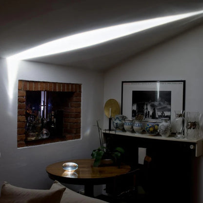 Kristallklare Tischlampe – Ovales Glasdesign & Ambientebeleuchtung mit Prismeneffekt