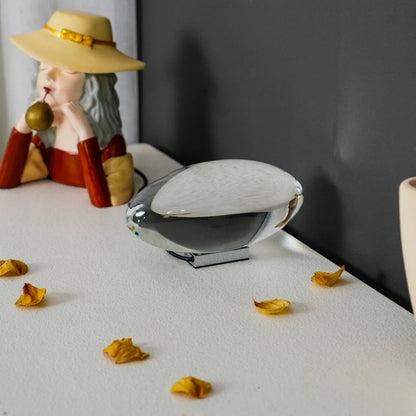 Kristallklare Tischlampe – Ovales Glasdesign & Ambientebeleuchtung mit Prismeneffekt