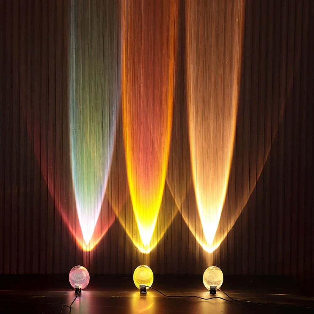 Kristallklare Tischlampe – Ovales Glasdesign & Ambientebeleuchtung mit Prismeneffekt