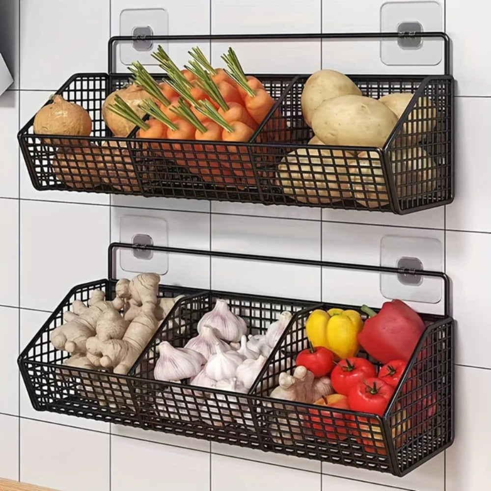 Küchen-Wandaufbewahrungskorb – Moderner Drahtkorb für Obst und Snacks